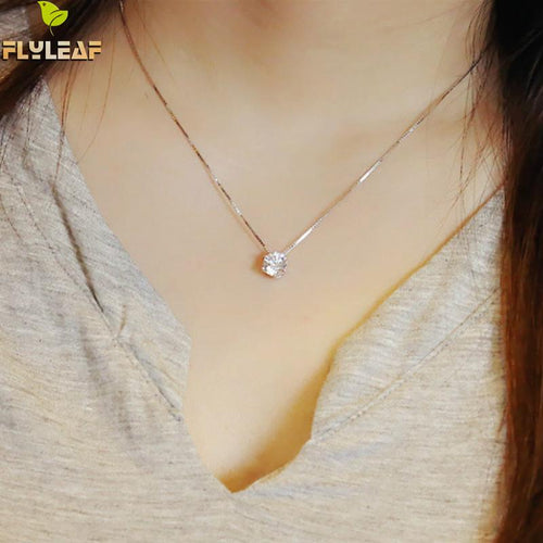 925 Sterling Silver  Necklace Cubic Zirconia Jewelry