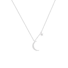 Load image into Gallery viewer, 925 Sterling Silver Moon Star Necklace