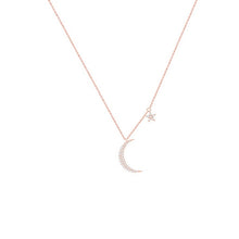 Load image into Gallery viewer, 925 Sterling Silver Moon Star Necklace