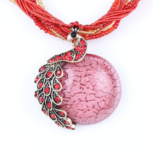 Load image into Gallery viewer, Blue natural crystal stone pendant necklace