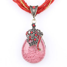 Load image into Gallery viewer, Blue natural crystal stone pendant necklace