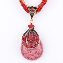 Load image into Gallery viewer, Blue natural crystal stone pendant necklace