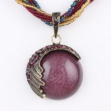 Load image into Gallery viewer, Blue natural crystal stone pendant necklace