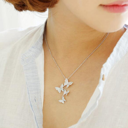 925 sterling silver butterfly necklace for Women