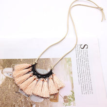 Load image into Gallery viewer, Vintage Long Leather Rope Chain Boho Tassel Pendant Necklace
