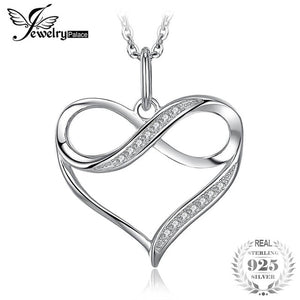 925 Sterling Silver Pendants Necklace Heart Cubic Zirconia